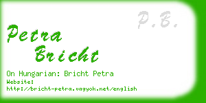 petra bricht business card